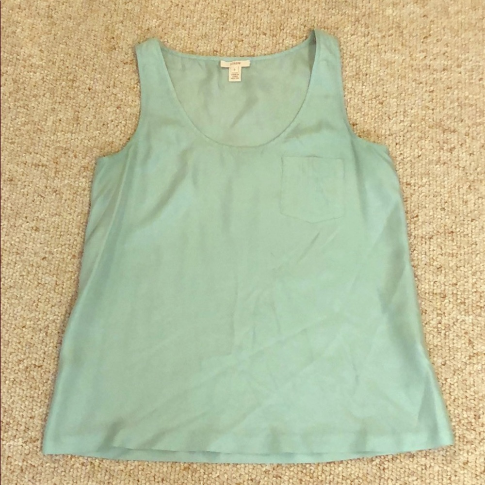 Silk JCrew Aqua Tank Top